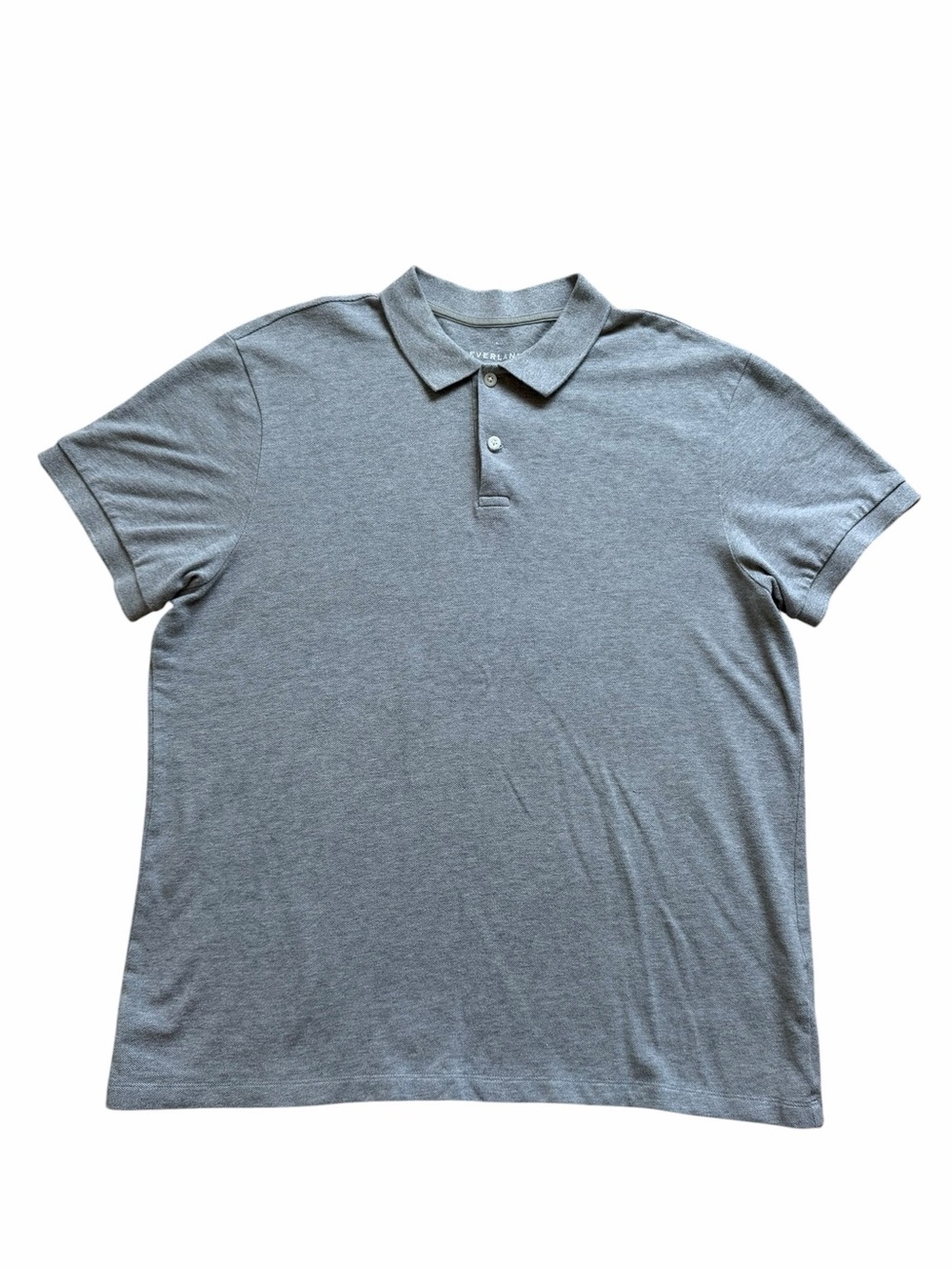 Everlane Pique Polo Shirt Men’s XL Gray Cotton Minimalist Classic Fit Casual